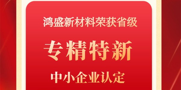 喜報(bào)！鴻盛新材榮獲2022省級(jí)“專精特新”中小企業(yè)榮譽(yù)稱號(hào)